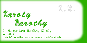 karoly marothy business card
