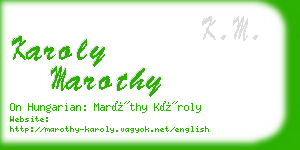 karoly marothy business card